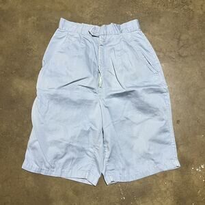 Vintage 50s Blue Cotton Buckleback High Rise Shorts 23x8